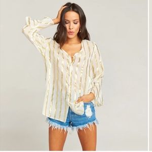 NWOT Show Me Your Mumu Mercer Gold Stripe Tunic
